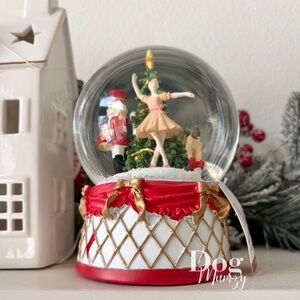 Sleigh Hill Festive Nutcracker and Ballerina Snow Globe